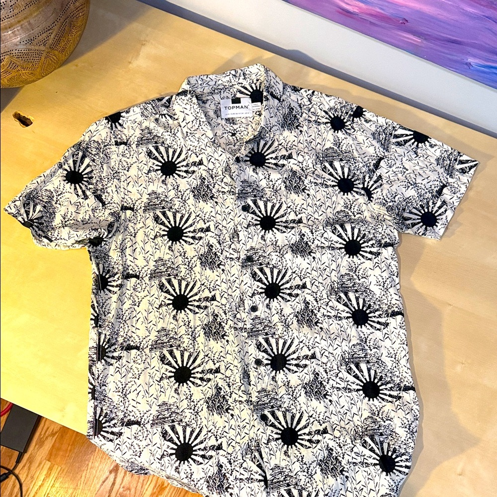 Topman Monochrome Floral Men's Shirt